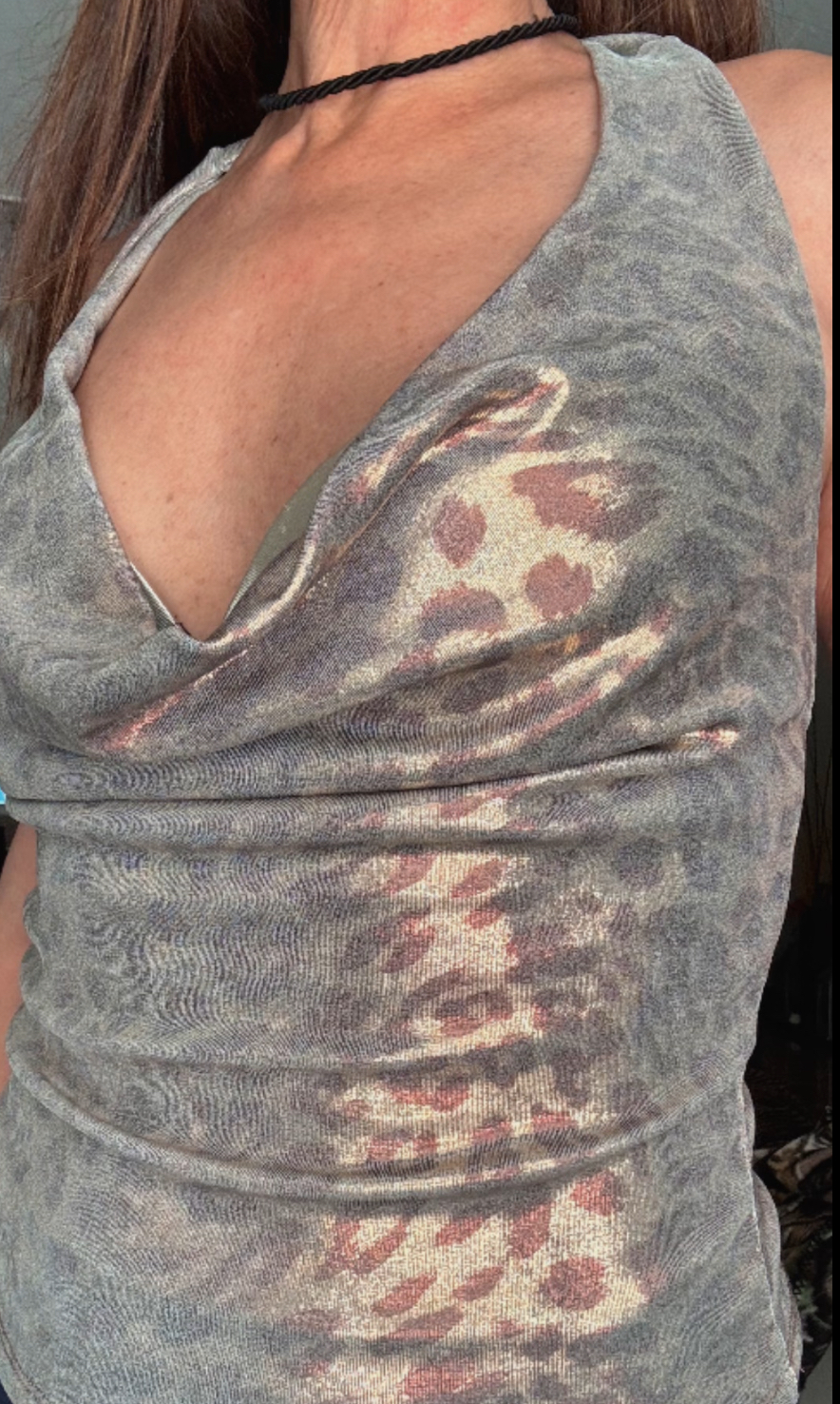 Top halter animal print