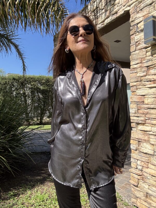 Camisa laminada oversized