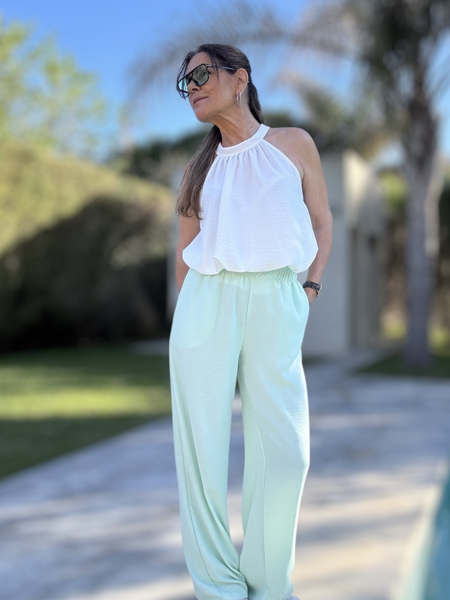 Pantalón Palazzo menta - Image 2