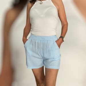 Short rayado algodón