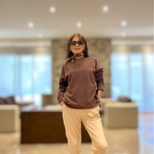 Buzo soft touch oversized Cacao