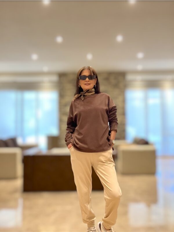 Buzo soft touch oversized Cacao