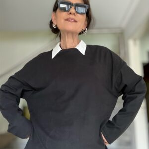 Buzo soft touch oversized Negro