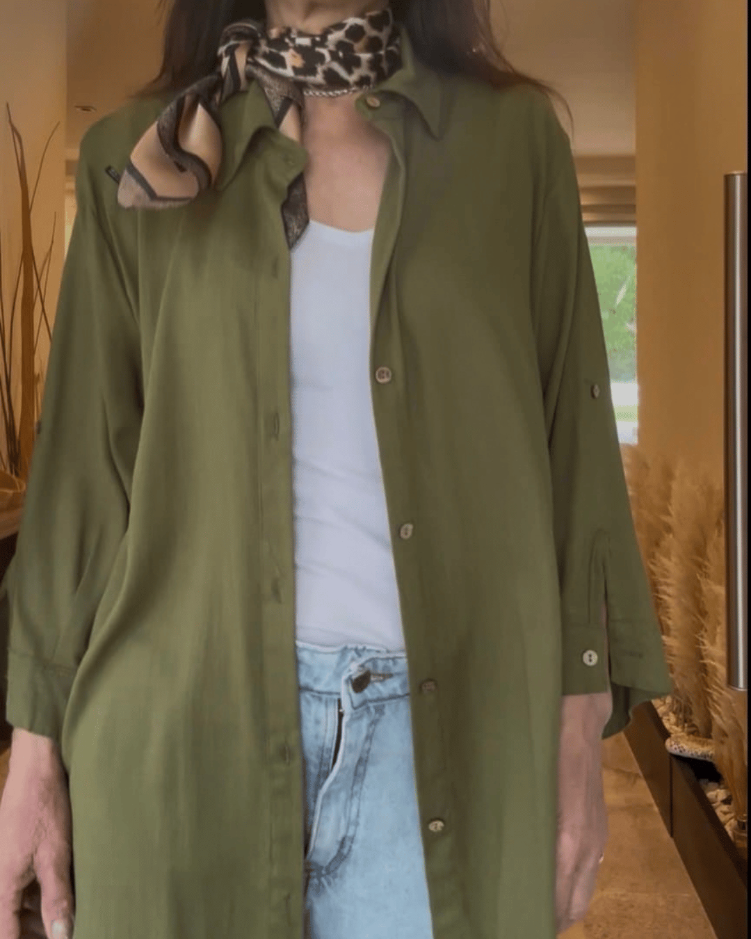 Camisa maxi verde