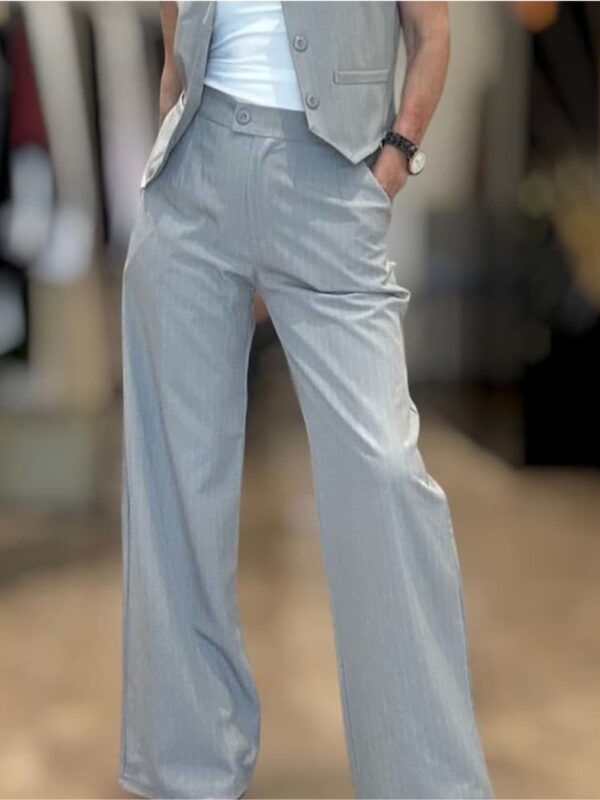 Pantalón sastrero gris perla raya diplomática