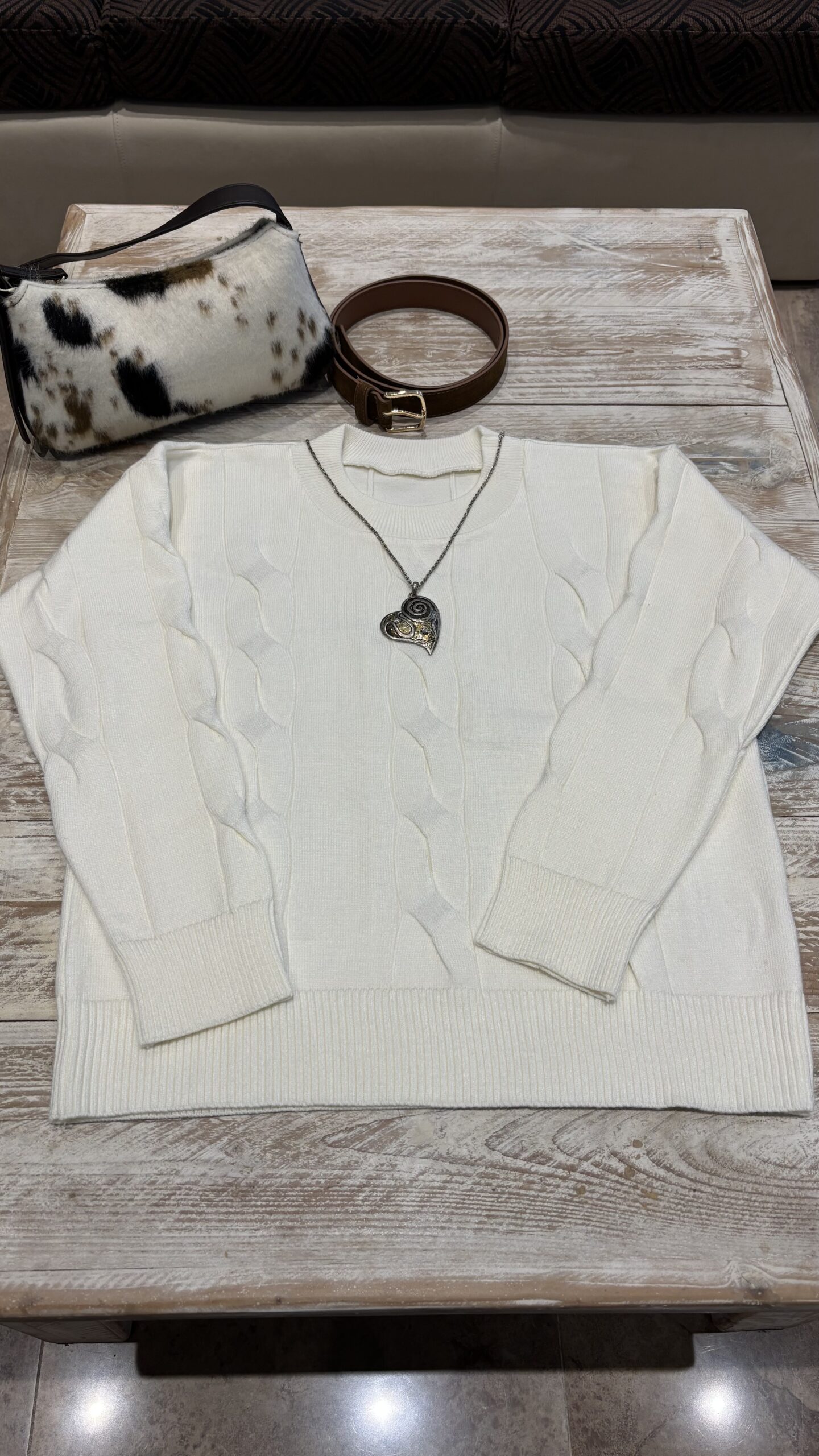 Sweater bremer tramado crema - Imagen 3