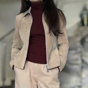 Campera gamuzada arena