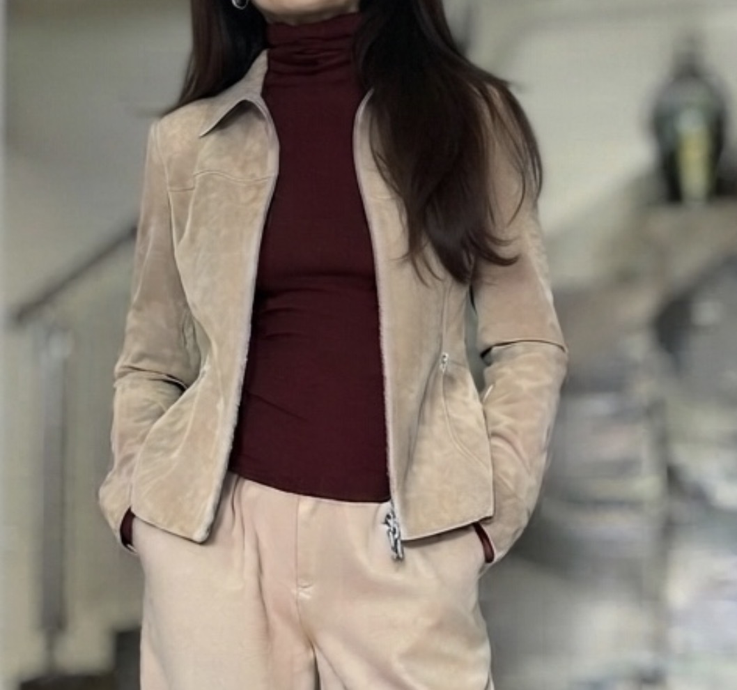 Campera gamuzada arena