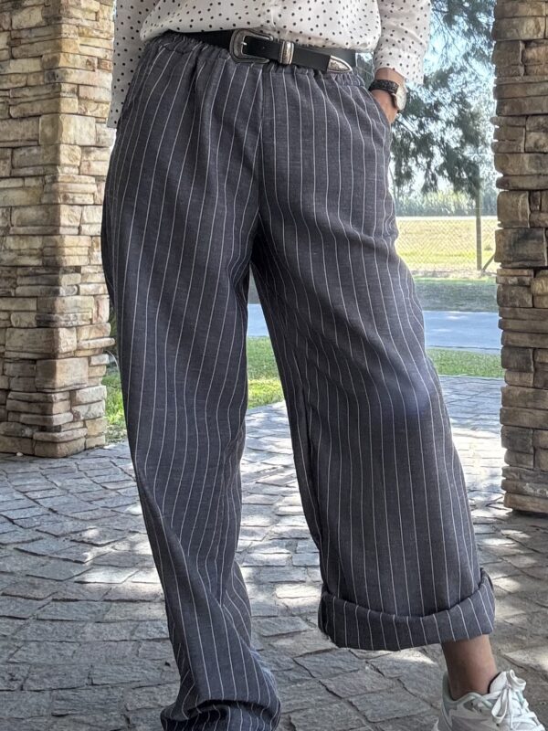 Pantalón palazzo gris - raya diplomática
