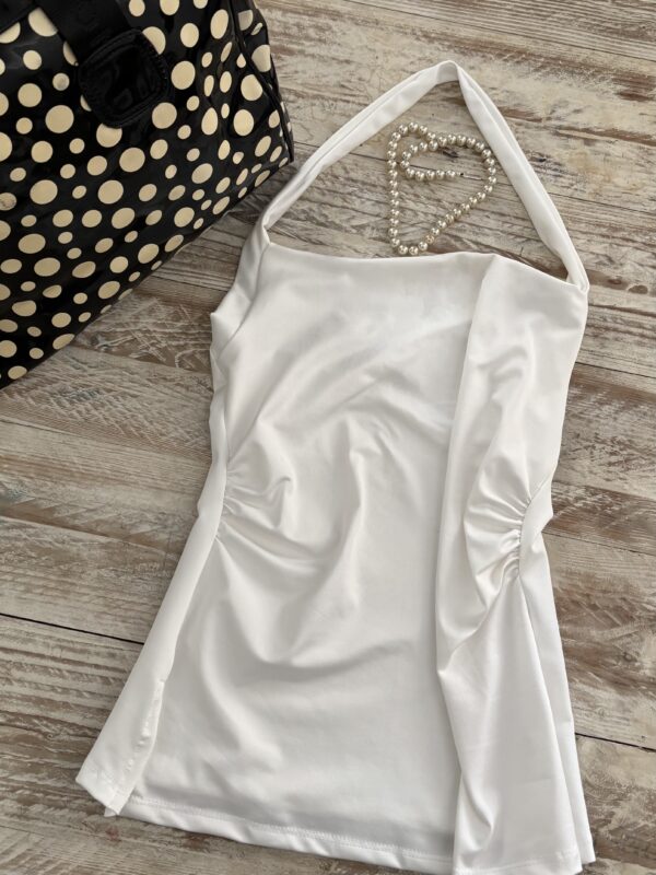 Top drapeado blanco