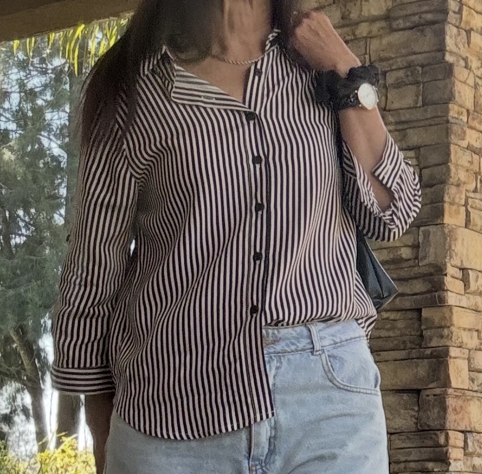 Camisa a rayas blanco y negro - Imagen 2
