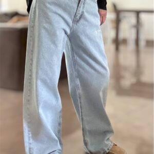 Pantalon wide leg jean celeste transición