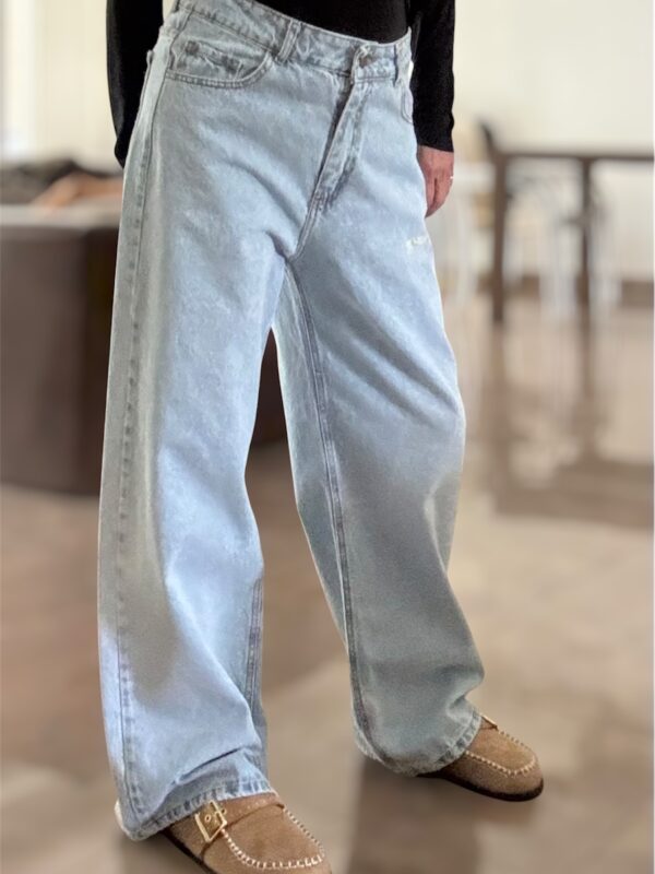 Pantalon wide leg jean celeste  transición
