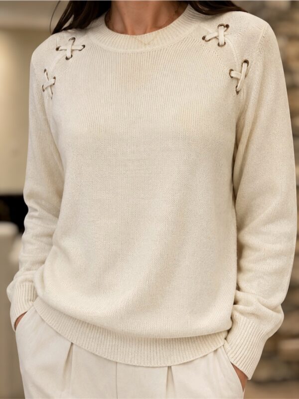Sweater de hilo manteca