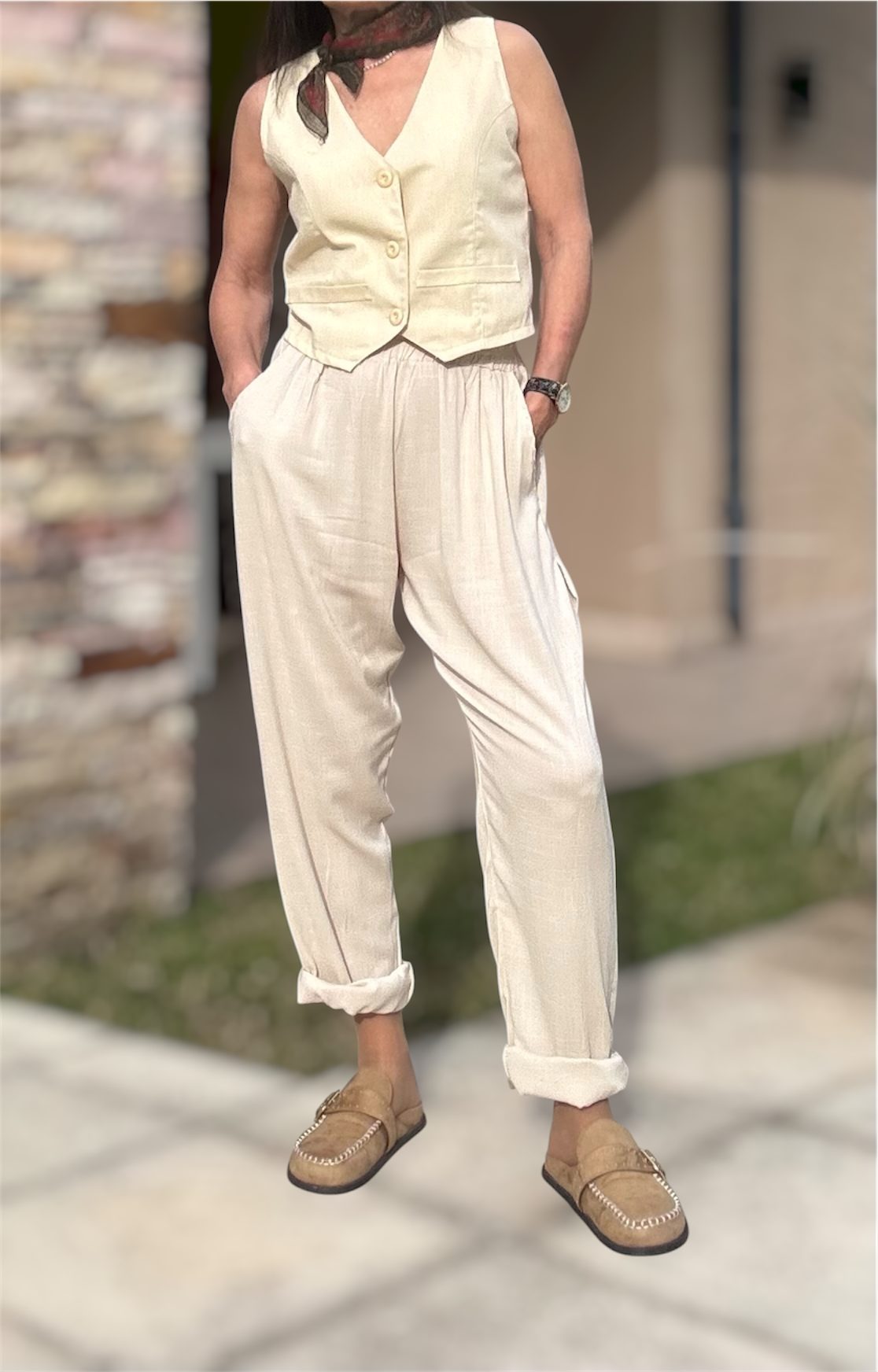 Pantalón avena tipo babucha - Imagen 4