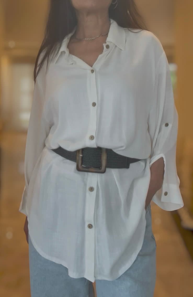 Camisa maxi blanca - Imagen 4