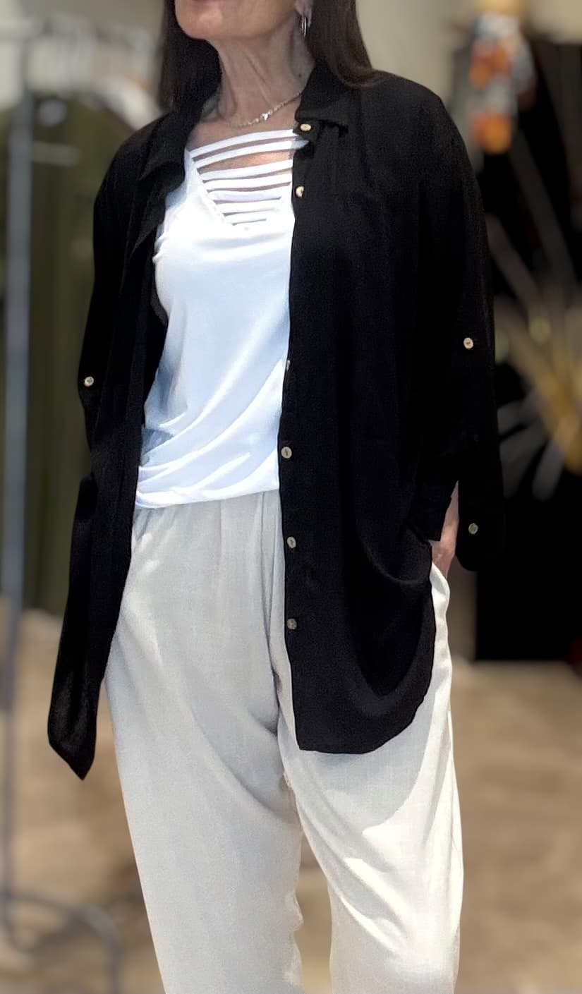 Camisa maxi negra - Imagen 4