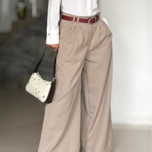 Pantalón sastrero mega wide leg greige