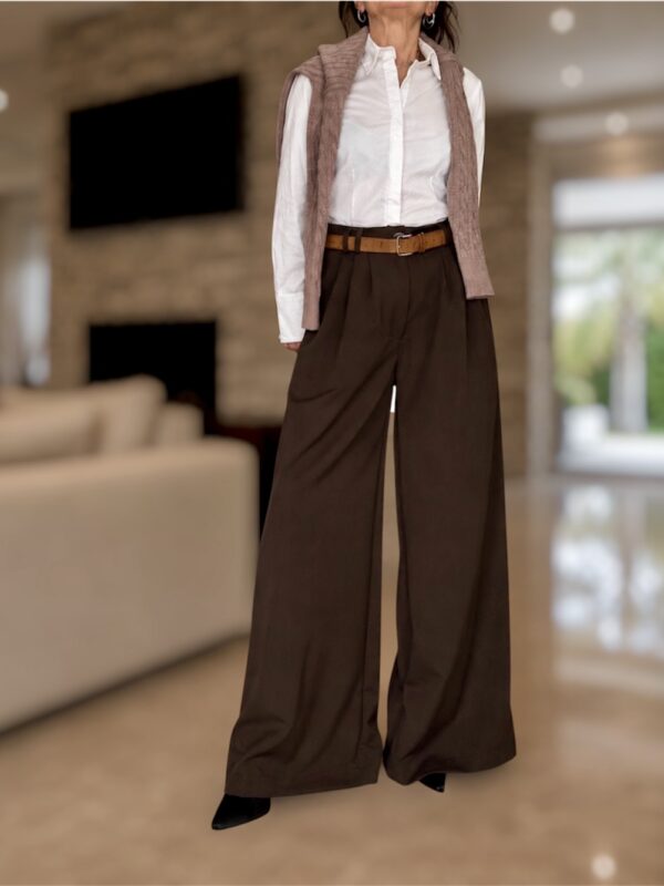 Pantalón sastrero mega wide leg chocolate