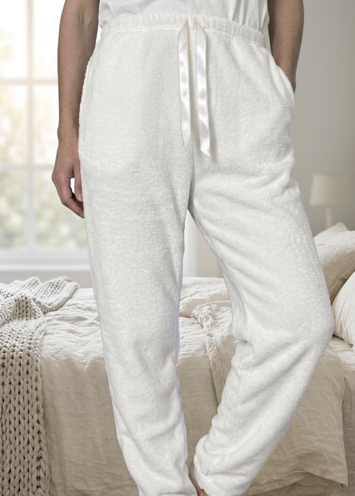 Pantalón Relax polar soft blanco T3