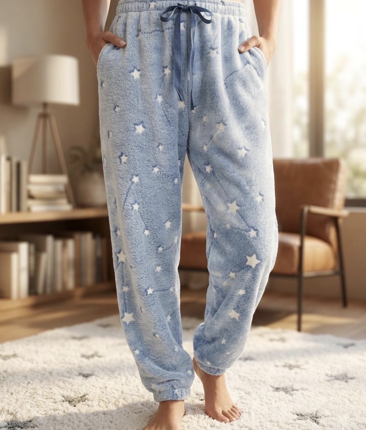 Pantalon Relax polar soft celeste estrella T5