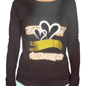 Remera modal soft negro corazón