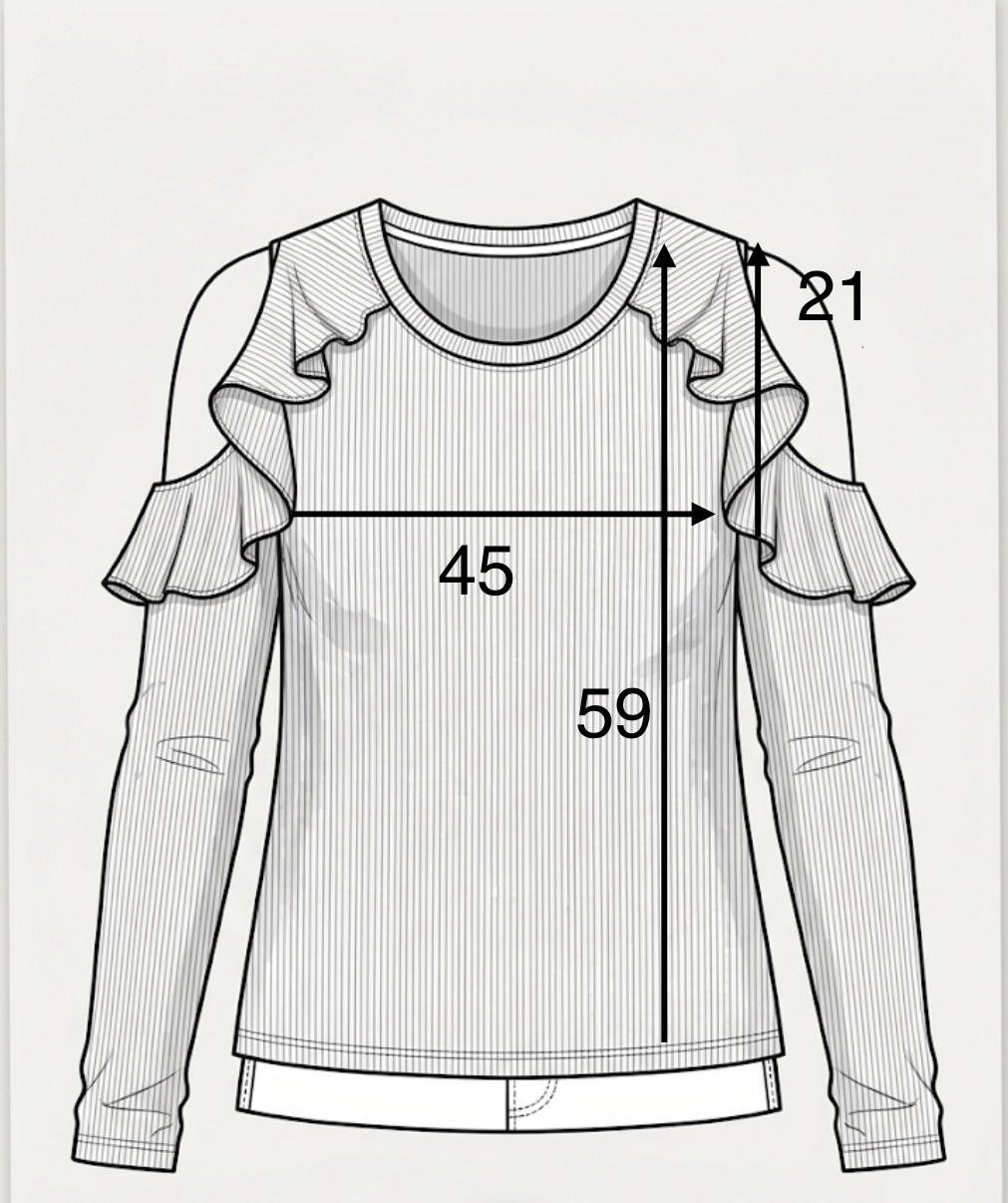 Remera morley cut out con volados Blanco - Image 3