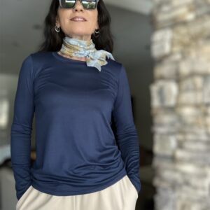 Remera primera piel de vestir azul marino
