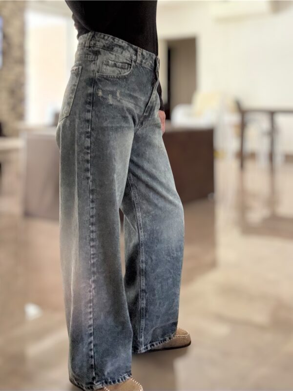 Pantalón wide leg jean Acid Wash