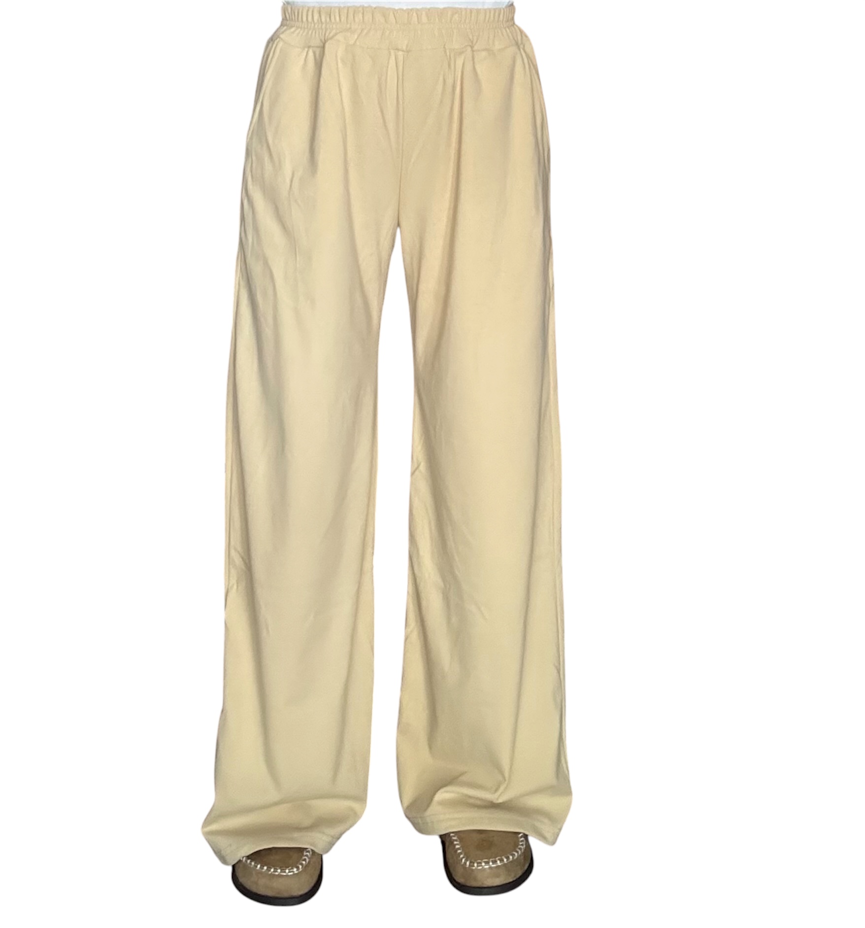 Pantalón wide leg gamuzado vainilla - Image 2